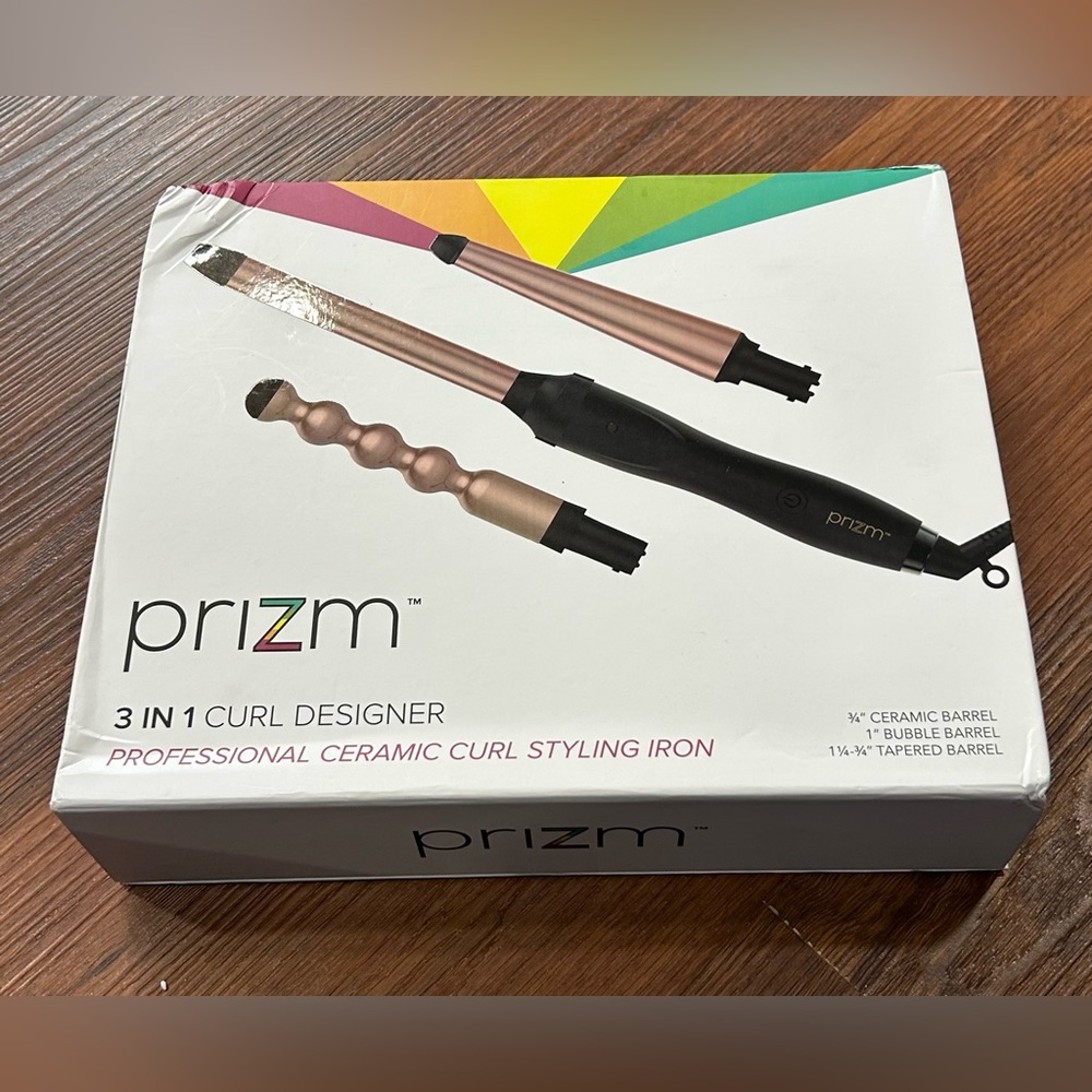 New Prizm 3 In 1 Curl Designer Pro Ceramic Curl Styling‎ Iron